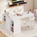 Bureau d'ordinateur réversible en L Costway 48'' avec 2 portes et 4 casiers de rangement ouverts pour le bureau