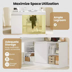 Bureau d'ordinateur réversible en L Costway 48'' avec 2 portes et 4 casiers de rangement ouverts pour le bureau