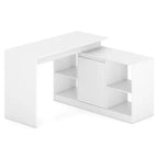 Bureau d'ordinateur réversible en L Costway 48'' avec 2 portes et 4 casiers de rangement ouverts pour le bureau