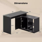 Bureau d'ordinateur réversible en L Costway 48'' avec 2 portes et 4 casiers de rangement ouverts pour le bureau