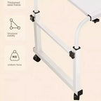 Overbed Table, Adjustable Height and Length Bed Laptop Desk on Wheels, Curved Edge Design Laptop Table, for Home Office