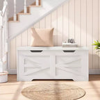 Banc de rangement en bois et coffre à jouets de 99,5 cm avec charnière de sécurité pour garçons, filles, entrée, salon, chambre, salle de jeux, supporte jusqu'à 158 kg