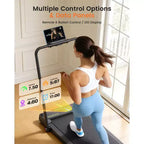 Tapis de course KRISRATE 3-en-1 3,5 CV avec massage des pieds et guidon, tapis de marche compact double face, tapis de course pliable pour la maison et la salle de sport
