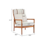 Mid Century Modern Accent Armchair with Solid Wood Frame and High Back, Beige Upholstery, for Reading Nook