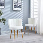 Lot de 2 Chaises de Salle à Manger Modernes avec Assise Ergonomique, Coussins en Poils Courts et Dossier Confortable