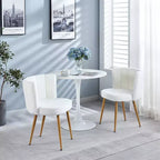 Lot de 2 Chaises de Salle à Manger Modernes avec Assise Ergonomique, Coussins en Poils Courts et Dossier Confortable
