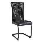 Lot de 4 Chaises de Salle à Manger Rembourrées en Similicuir avec Détails de Boucle en Cristal et Pieds en Métal Durables