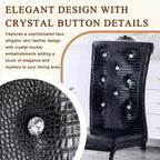 Lot de 4 Chaises de Salle à Manger Rembourrées en Similicuir avec Détails de Boucle en Cristal et Pieds en Métal Durables