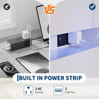 6 Drawer Dresser, Chest of Drawers for Closet with Floating LED Lights & Charging Station, Drawer Cabinet for Bedroom, Living Room, 47.24w