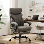 Fauteuil de bureau, fauteuil de direction grande taille 225 kg avec repose-pieds, fauteuil de jeu inclinable en cuir 90-155 degrés