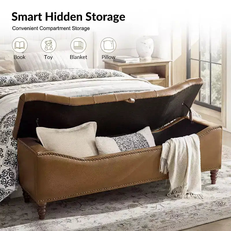 Banc traditionnel Wendy avec capitonnage|HULALA HOME-MARRON