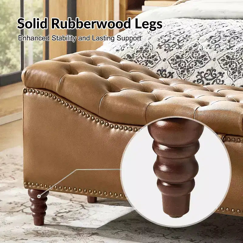 Banc traditionnel Wendy avec capitonnage|HULALA HOME-MARRON
