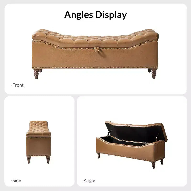 Banc traditionnel Wendy avec capitonnage|HULALA HOME-MARRON