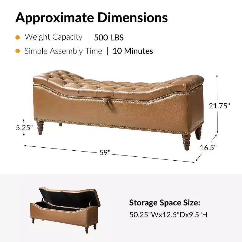 Banc traditionnel Wendy avec capitonnage|HULALA HOME-MARRON