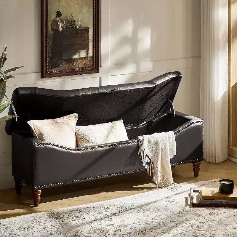 Banc traditionnel Wendy avec capitonnage|HULALA HOME-MARRON