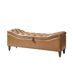 Banc traditionnel Wendy avec capitonnage|HULALA HOME-MARRON