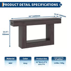 63 Narrow 2-Tier Console Table with Charging Station, Wooden Sofa Table for Entryway, Foyer, or Living Room, Behind Couch Storage