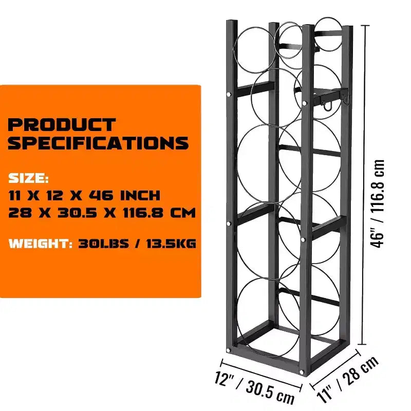 Support de bouteilles de réfrigérant 3 x 13,6 kg, Support de bouteilles de réfrigérant Supports et porte-bouteilles de gaz pour Fréon, gaz, oxygène, azote