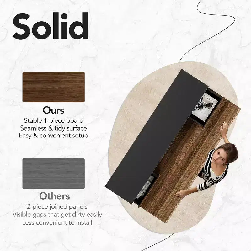Standing Desk with Drawers, 48 Inches Electric Height Adjustable Desk with Storage, Whole Piece Board Sit Stand Up Desk with Monitor Shelf