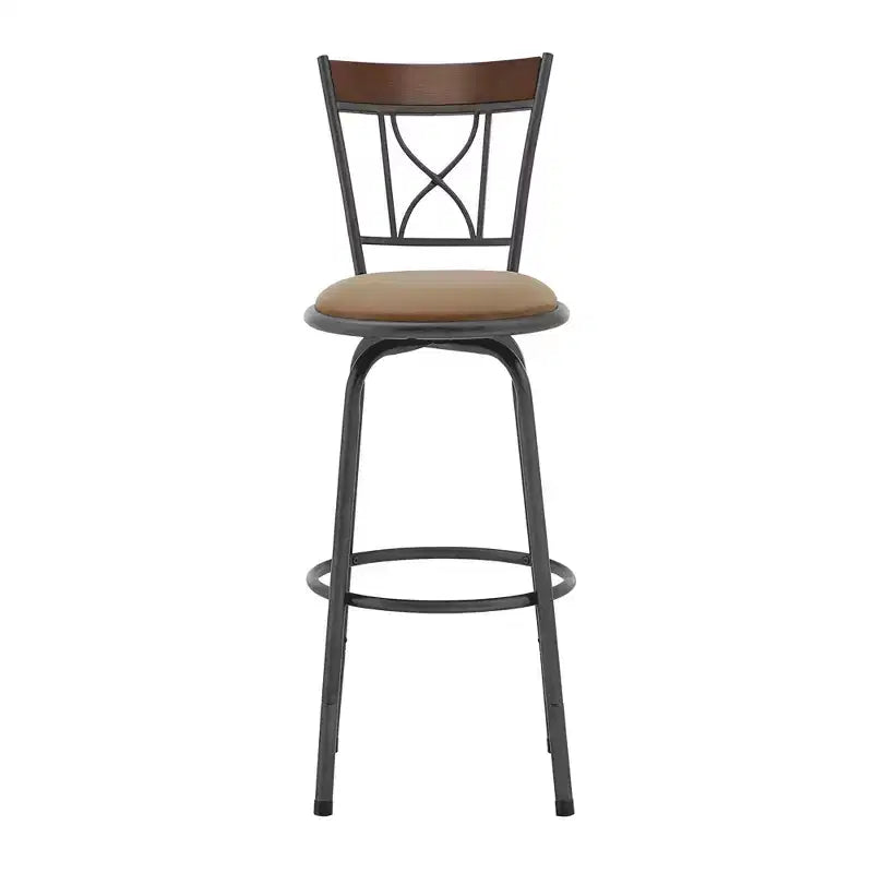 Sheen Curve X-Back Bar Stool - Set of 3 - Black/Brown - iNSPIRE Q