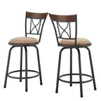 Sheen Curve X-Back Bar Stool - Set of 3 - Black/Brown - iNSPIRE Q