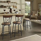 Sheen Curve X-Back Bar Stool - Set of 3 - Black/Brown - iNSPIRE Q