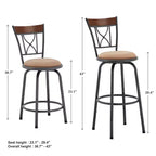 Sheen Curve X-Back Bar Stool - Set of 3 - Black/Brown - iNSPIRE Q