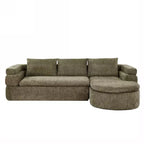 Christopher Knight Home Evelyne 106 Modern 4-Seater L Shaped Sectional Sofas with 3 Pillows