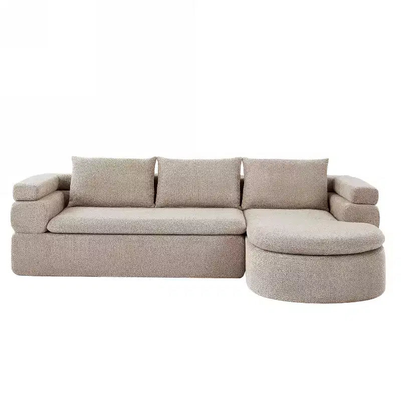 Christopher Knight Home Evelyne 106 Modern 4-Seater L Shaped Sectional Sofas with 3 Pillows