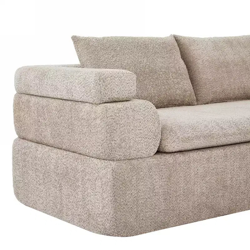 Christopher Knight Home Evelyne 106 Modern 4-Seater L Shaped Sectional Sofas with 3 Pillows