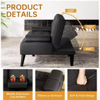 Canapé convertible Celebalcony, canapé pliable en cuir, avec accoudoirs amovibles, causeuse rembourrée avec porte-gobelets pliants pour la maison, le bureau, noir