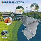 Wall Mount Hay Feeder, 2 in 1 Hay & Grain Livestock Feeder, Heavy Duty Metal Wall Mount Hay Rack with Adjustable Distance for Goats, Sheep, Horse