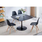 42.1-inch Mid-Century Dining Table with Round MDF Table Top, for 4-6 People, Also Functions as Coffee Table