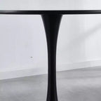 42.1-inch Mid-Century Dining Table with Round MDF Table Top, for 4-6 People, Also Functions as Coffee Table