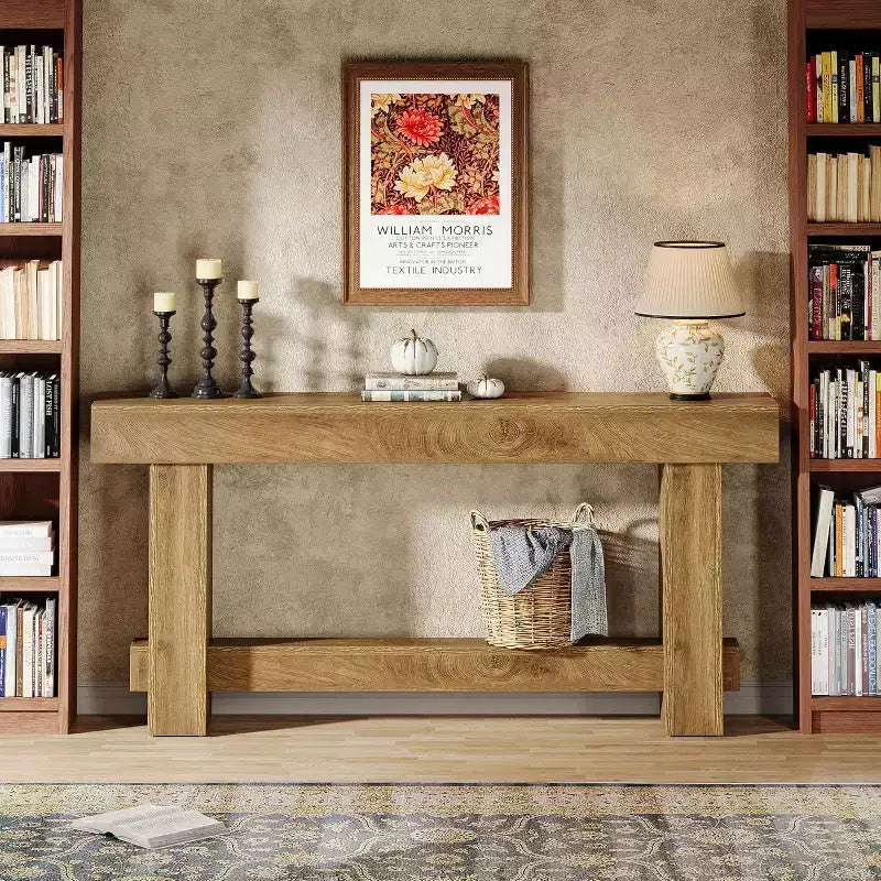 Lantine Table console d'entrée de 70,9 pouces, table de canapé extra longue en bois de style ferme pour couloir, salon, finition grain de bois