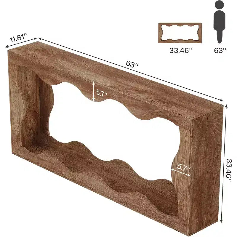 Lantine Table Console de Ferme de 63 Pouces avec Rangement, Support Étroit Grain de Bois pour Entrée Salon, Derrière Canapé Longue Station d'Entrée