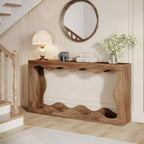 Lantine Table Console de Ferme de 63 Pouces avec Rangement, Support Étroit Grain de Bois pour Entrée Salon, Derrière Canapé Longue Station d'Entrée
