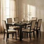 Modern 60 Expandable Dining Table with Hidden Center Leaf, Ash Wood Veneer, Adjustable Feet, Accommodate Seats 68,For Dining Room - Morden Fort