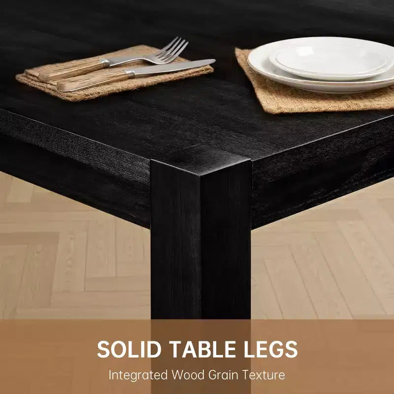 Modern 60 Expandable Dining Table with Hidden Center Leaf, Ash Wood Veneer, Adjustable Feet, Accommodate Seats 68,For Dining Room - Morden Fort