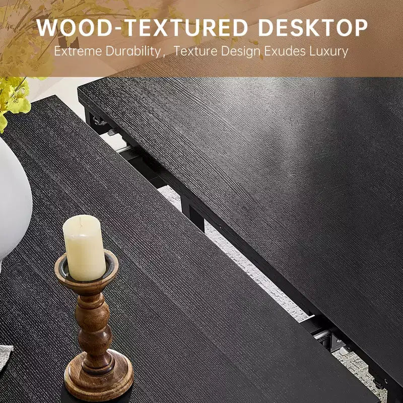 Modern 60 Expandable Dining Table with Hidden Center Leaf, Ash Wood Veneer, Adjustable Feet, Accommodate Seats 68,For Dining Room - Morden Fort