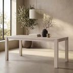 Modern 60 Expandable Dining Table with Hidden Center Leaf, Ash Wood Veneer, Adjustable Feet, Accommodate Seats 68,For Dining Room - Morden Fort
