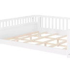 Lit plateforme Bellemave pour enfants avec barrières de sécurité et clôture amovible, lit en bois à profil bas pour garçons et filles