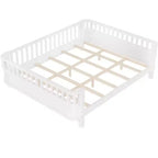 Lit plateforme Bellemave pour enfants avec barrières de sécurité et clôture amovible, lit en bois à profil bas pour garçons et filles
