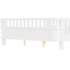Lit plateforme Bellemave pour enfants avec barrières de sécurité et clôture amovible, lit en bois à profil bas pour garçons et filles