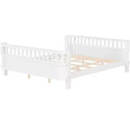 Lit plateforme Bellemave pour enfants avec barrières de sécurité et clôture amovible, lit en bois à profil bas pour garçons et filles