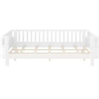 Lit plateforme Bellemave pour enfants avec barrières de sécurité et clôture amovible, lit en bois à profil bas pour garçons et filles