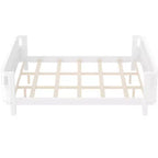 Lit plateforme Bellemave pour enfants avec barrières de sécurité et clôture amovible, lit en bois à profil bas pour garçons et filles