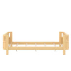 Lit plateforme Bellemave pour enfants avec barrières de sécurité et clôture amovible, lit en bois à profil bas pour garçons et filles