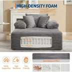 48.8'' Corduroy Chaise Lounge Chair Indoor, Boneless Sofa Bed, Oversized Sleeper Sofa, Cloud Couch Reading Chair for Living Room, No Assembly