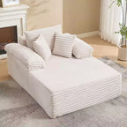 48.8'' Corduroy Chaise Lounge Chair Indoor, Boneless Sofa Bed, Oversized Sleeper Sofa, Cloud Couch Reading Chair for Living Room, No Assembly